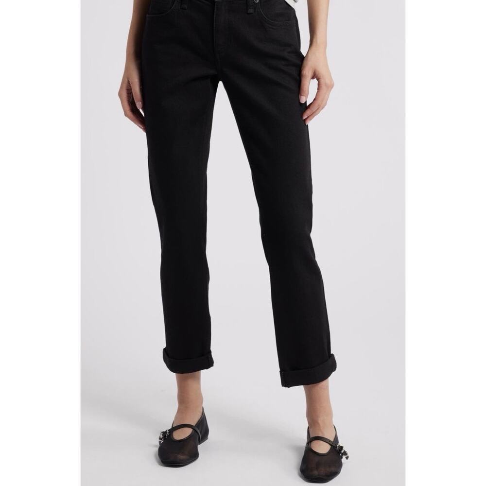 RAG & BONE‎ Dre Low Rise Boyfriend Denim jeans 
Aged Black 28 Cuff Stretch